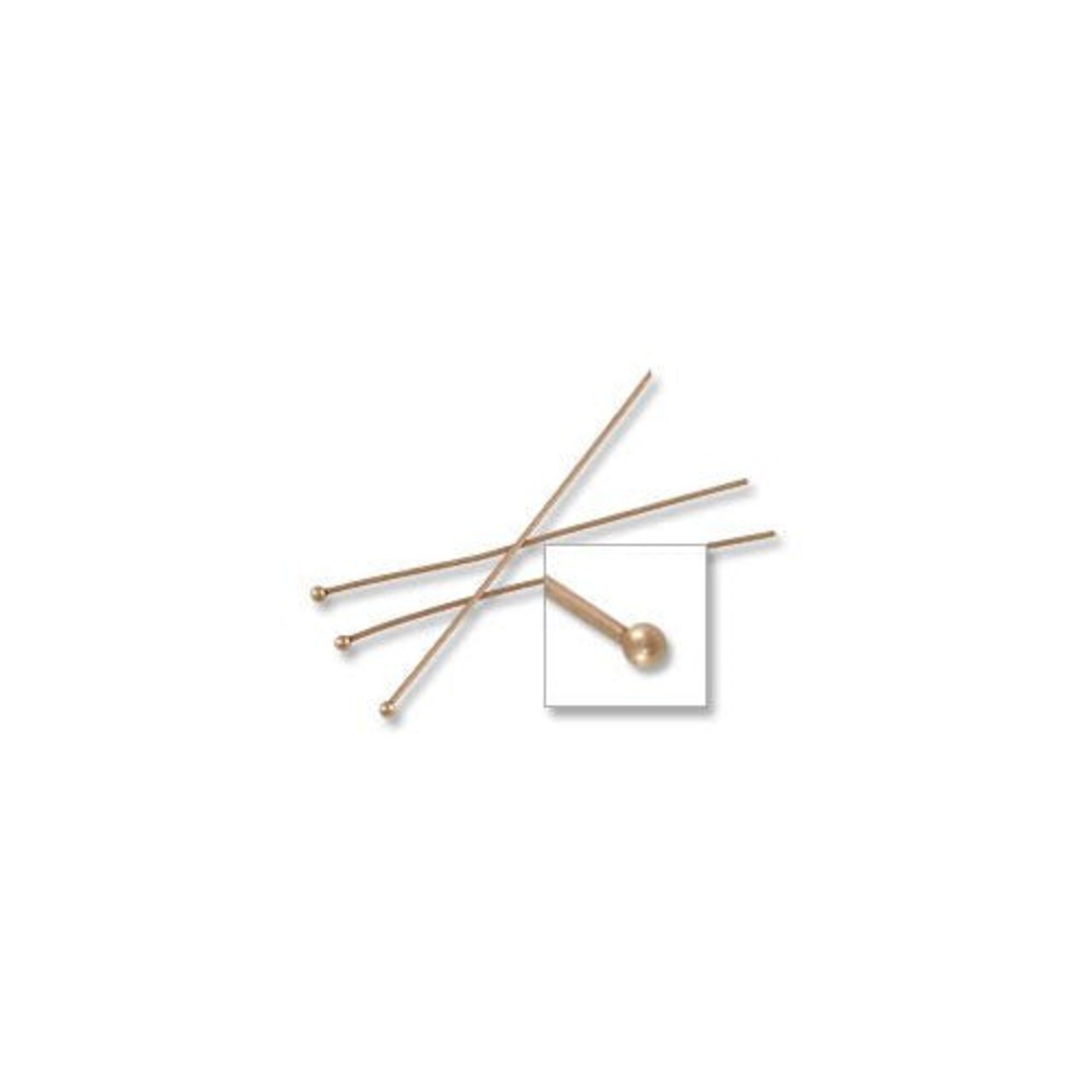 JewelrySupply Head Pin with 2mm Ball 2" 22 Gauge Antique Copper Plated (10-Pcs)